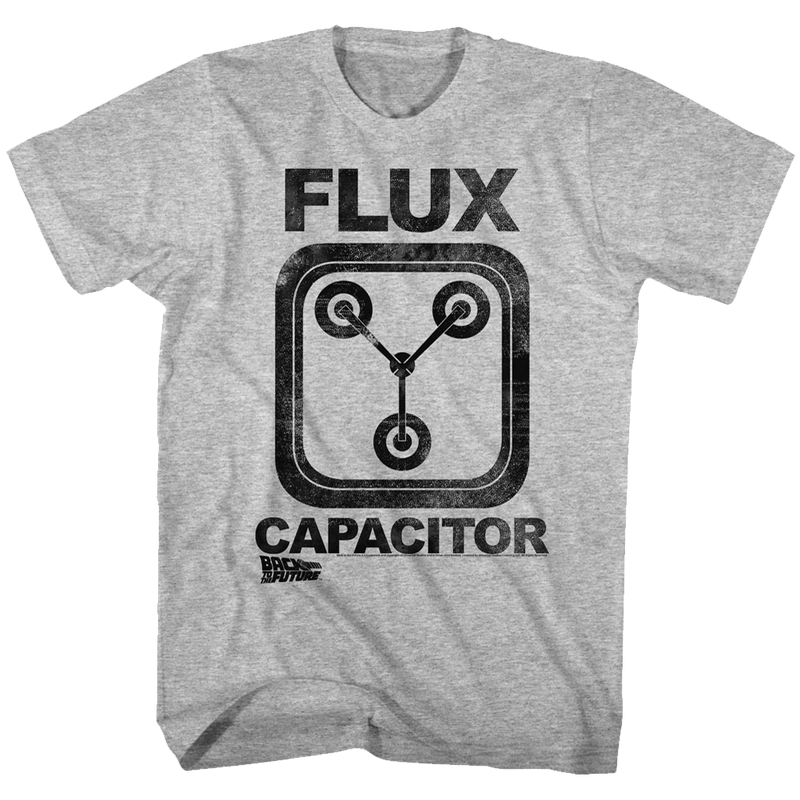 Back To The Future Mens S/S T-Shirt - Flux Capacitor - Heather Gray Heather