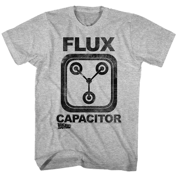 Back To The Future Mens S/S T-Shirt - Flux Capacitor - Heather Gray Heather
