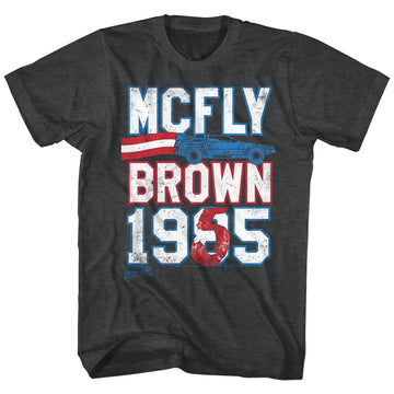 Back To The Future Mens S/S T-Shirt - Marty For Prez - Heather Black Heather