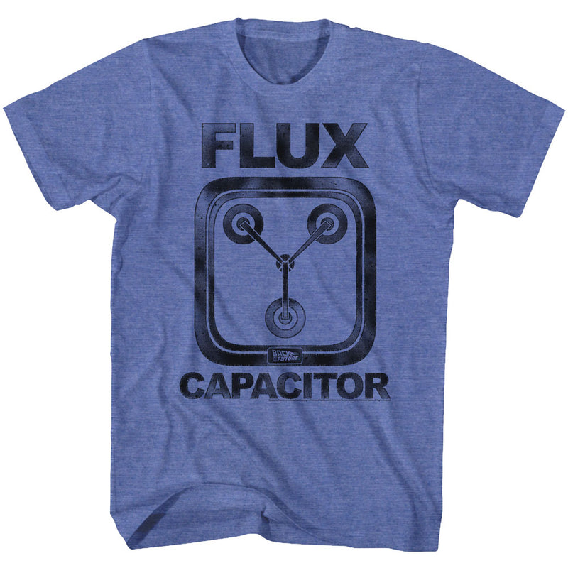 Back To The Future Mens S/S T-Shirt - Flux - Heather Royal Heather