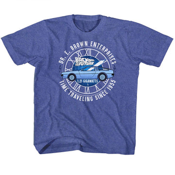 Back To The Future Toddler S/S T-Shirt - Dr E Brown Enterprises - Heather Vintage Royal