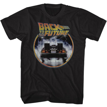Back To The Future Mens S/S T-Shirt - Back To The Back - Solid Black