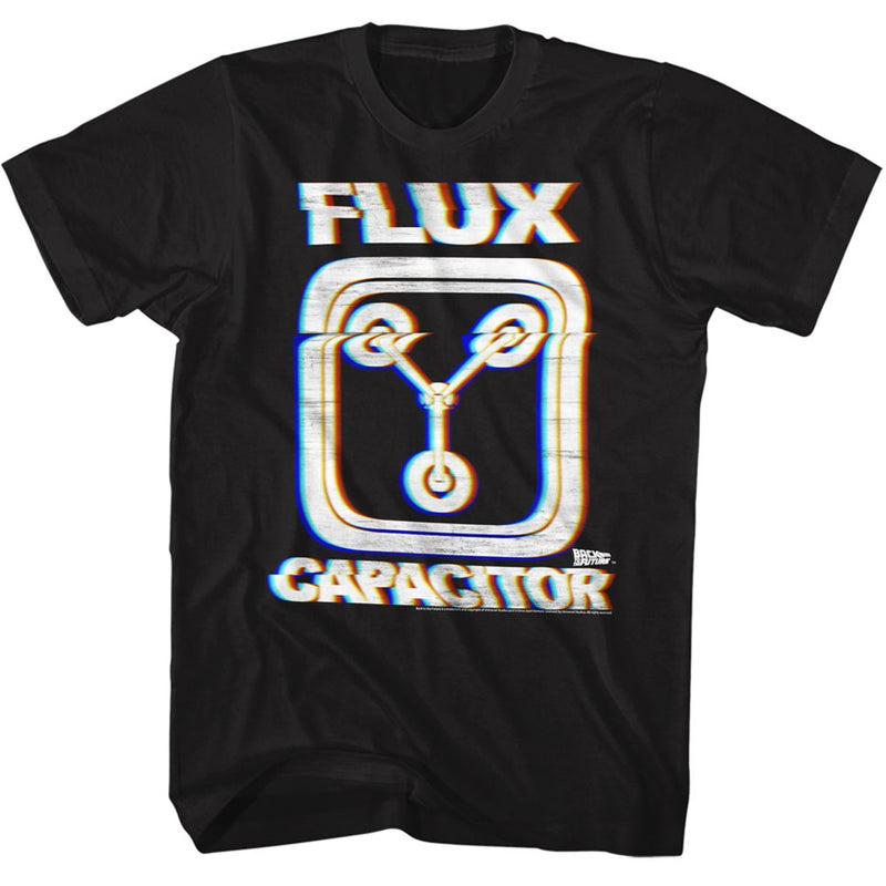 Back To The Future Mens S/S T-Shirt - Flux - Solid Black