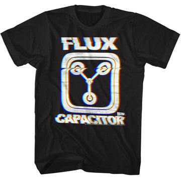 Back To The Future Mens S/S T-Shirt - Flux - Solid Black