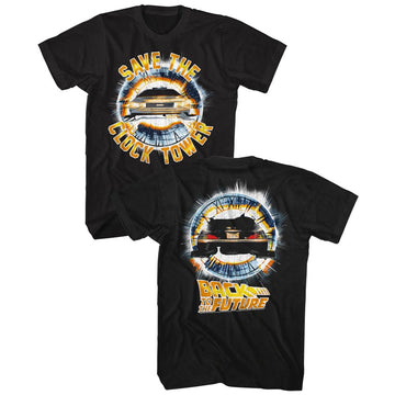 Back To The Future Mens S/S T-Shirt - Clocktower - Solid Black