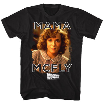 Back To The Future Mens S/S T-Shirt - Mama Mcfly - Solid Black