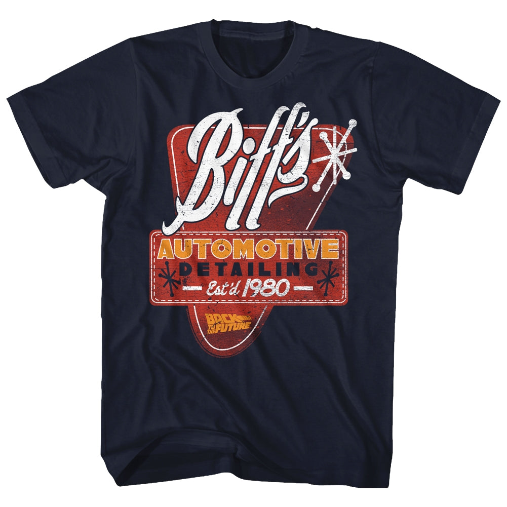Back To The Future Mens S/S T-Shirt - Biffs Detail - Solid Navy