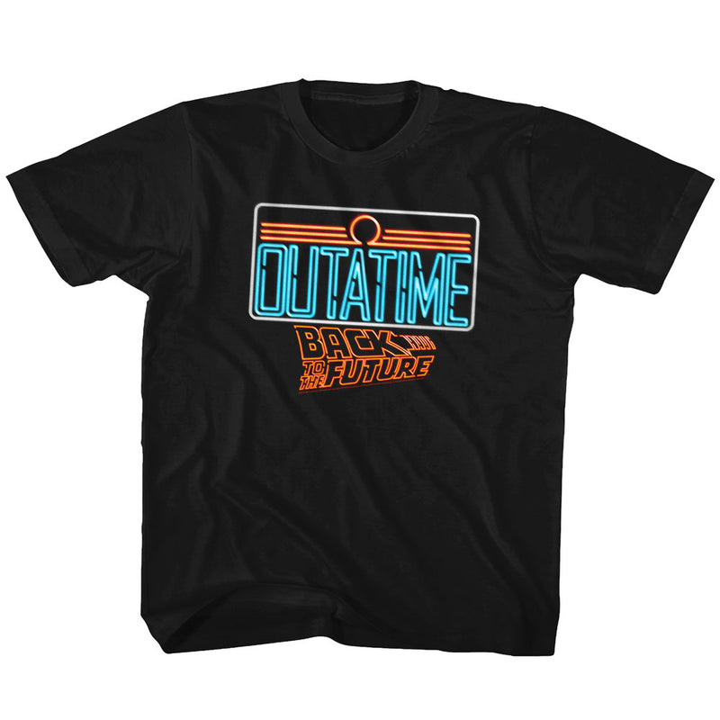 Back To The Future Toddler S/S T-Shirt - Neon - Solid Black