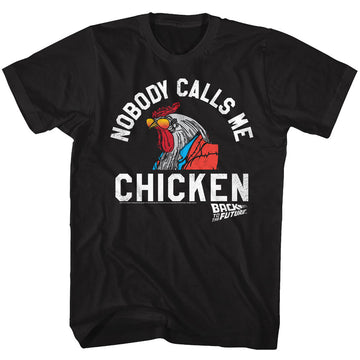 Back To The Future Mens S/S T-Shirt - Chicken - Solid Black