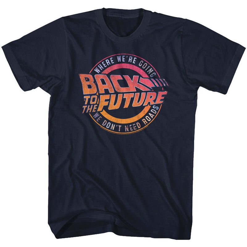 Back To The Future Mens S/S T-Shirt - Logo&Quote - Solid Navy