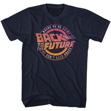 Back To The Future Mens S/S T-Shirt - Logo&Quote - Solid Navy