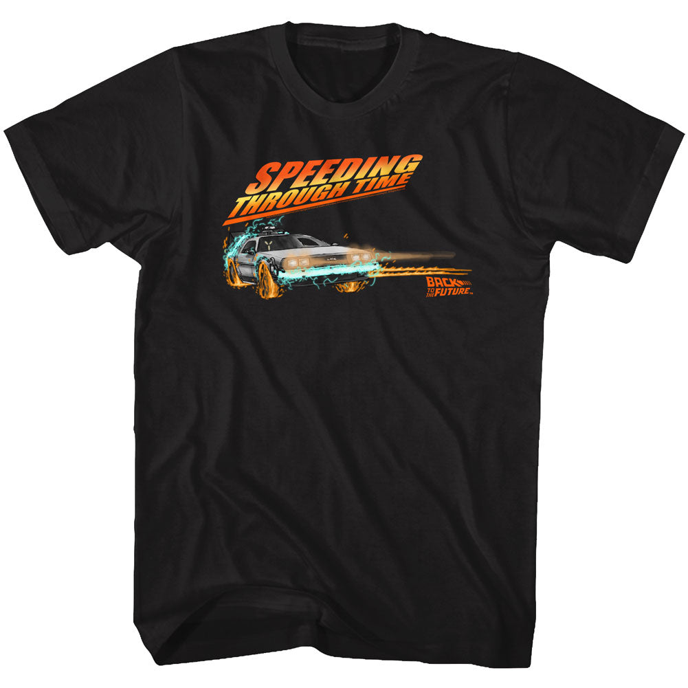 Back To The Future Mens S/S T-Shirt - Drifting Thru Time 1 - Solid Black