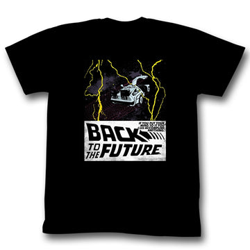 Back To The Future Mens S/S T-Shirt - In Space - Solid Black