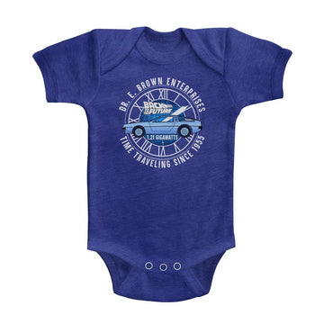 Back To The Future Infant S/S Heather Bodysuit - Dr E Brown Enterprises - Heather Vintage Royal