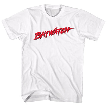 Baywatch Mens S/S T-Shirt - Logo - Solid White