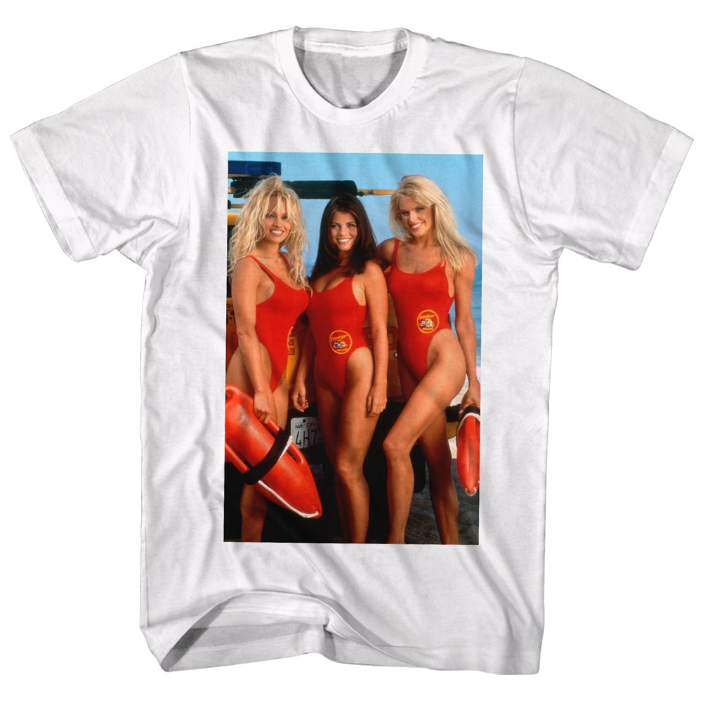 Baywatch Mens S/S T-Shirt - Girls - Solid White