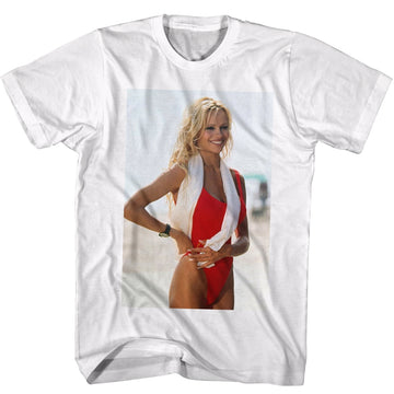 Baywatch Mens S/S T-Shirt - Always Bring A Towel - Solid White
