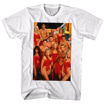 Baywatch Mens S/S T-Shirt - Groupie - Solid White