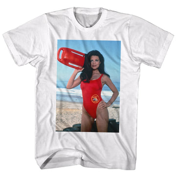 Baywatch Mens S/S T-Shirt - Yasmin - Solid White