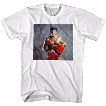 Baywatch Mens S/S T-Shirt - Hasselhoff - Solid White