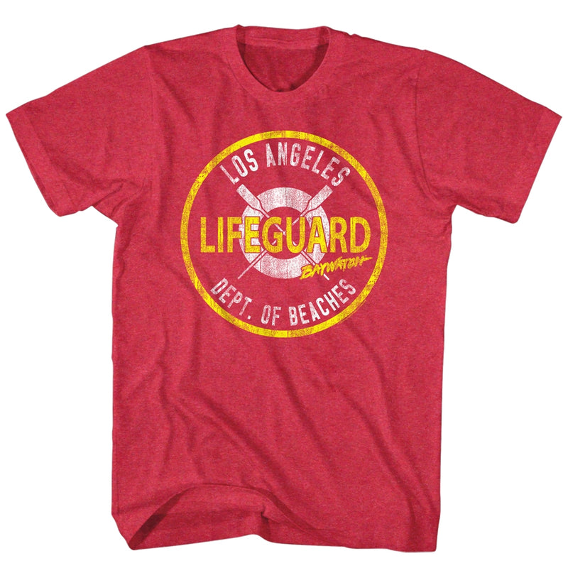 Baywatch Mens S/S T-Shirt - Floatie - Heather Cherry Heather