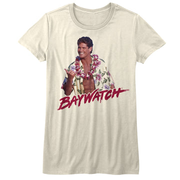 Baywatch Girls Juniors S/S T-Shirt - Righteous - Solid Natural