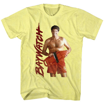 Baywatch Mens S/S T-Shirt - Dave - Heather Yellow Heather