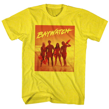 Baywatch Mens S/S T-Shirt - Orange - Solid Yellow