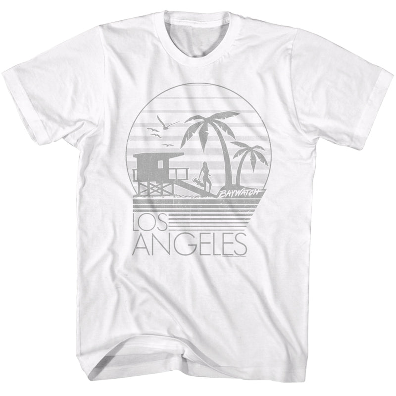Baywatch Mens S/S T-Shirt - La - Solid White
