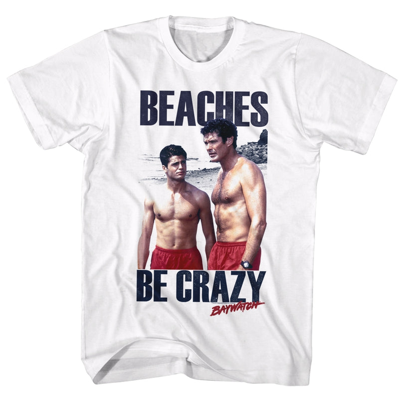 Baywatch Mens S/S T-Shirt - Beaches - Solid White