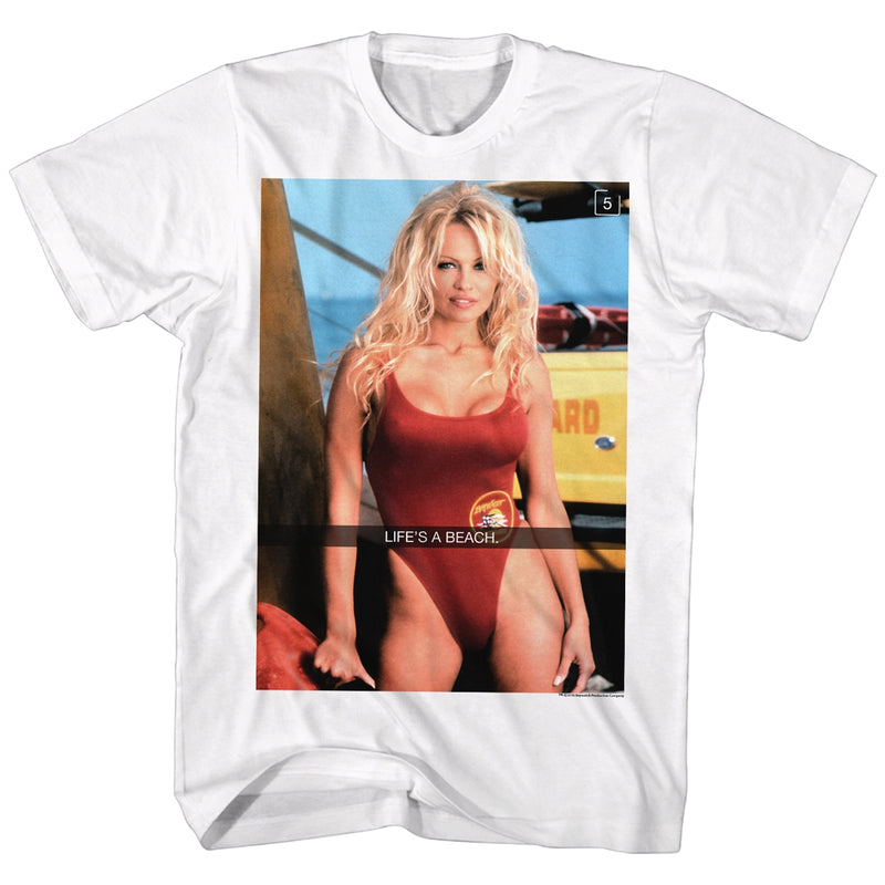 Baywatch Mens S/S T-Shirt - Beachlife - Solid White