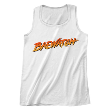 Baywatch Mens  Tank - Baewatch Logo - Solid White