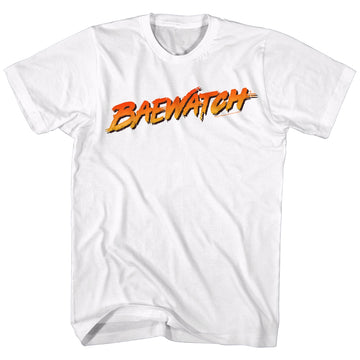 Baywatch Mens S/S T-Shirt - Baewatch Logo - Solid White