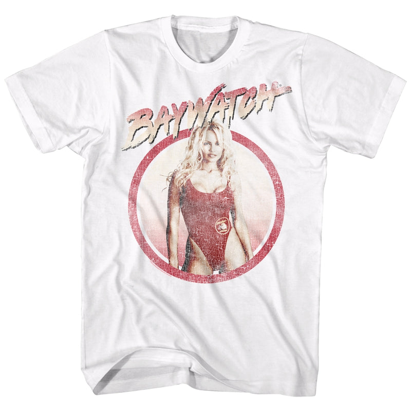 Baywatch Mens S/S T-Shirt - Vintage - Solid White