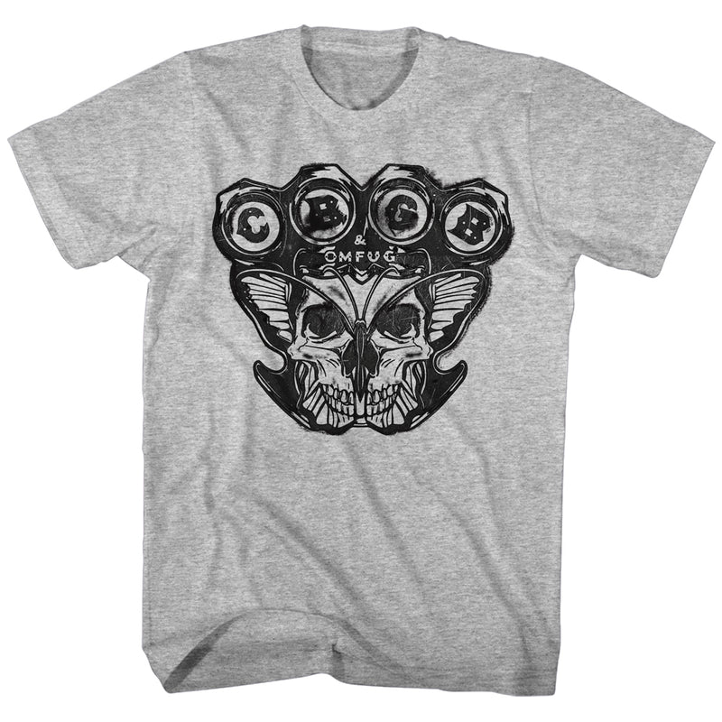 CBGB Mens S/S T-Shirt - Bone Knuckles - Heather Gray Heather