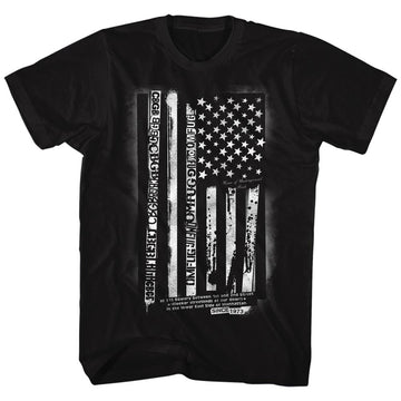 CBGB Mens S/S T-Shirt - Flag - Solid Black