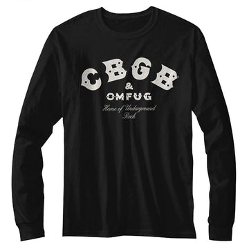 CBGB Mens L/S T-Shirt - Logo - Solid Black