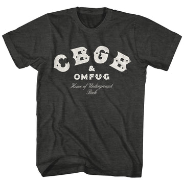 CBGB Mens S/S T-Shirt - Logo - Heather Black Heather