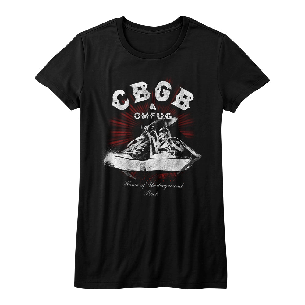CBGB Girls Juniors S/S T-Shirt - Chux - Solid Black
