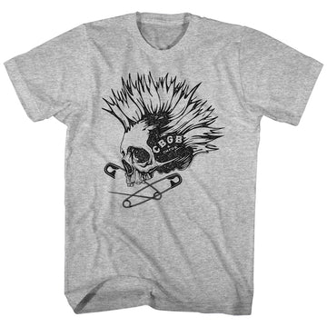 CBGB Mens S/S T-Shirt - Punk And Pins - Heather Gray Heather