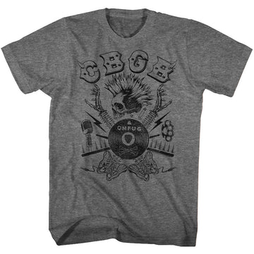 CBGB Mens S/S T-Shirt - Spinetars - Heather Graphite Heather