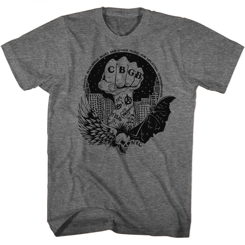 CBGB Mens S/S T-Shirt - Nyc - Heather Graphite Heather
