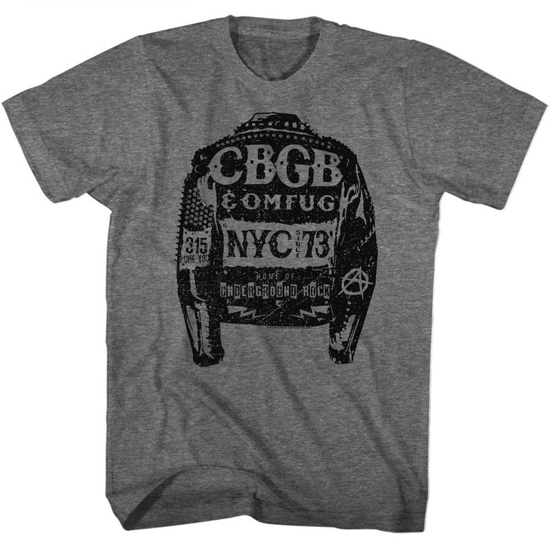 CBGB Mens S/S T-Shirt - Jacket - Heather Graphite Heather