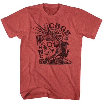 CBGB Mens S/S T-Shirt - Nyc Since '73 - Heather Red Heather