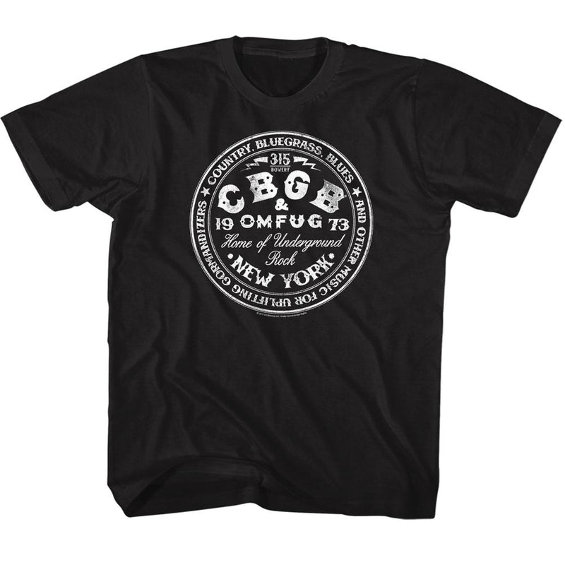 CBGB Toddler S/S T-Shirt - CBGBcircle - Solid Black