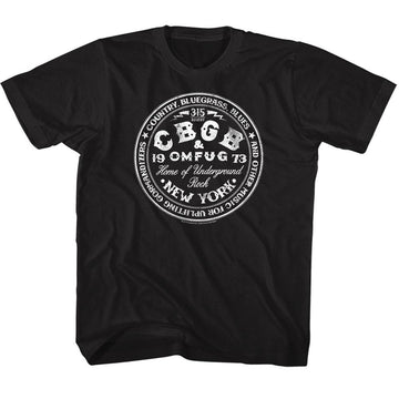 CBGB Toddler S/S T-Shirt - CBGBcircle - Solid Black