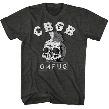CBGB Mens S/S T-Shirt - Dead Mohawk - Heather Black Heather