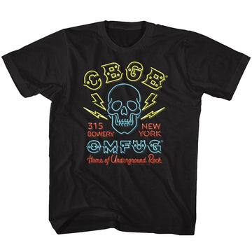 CBGB Toddler S/S T-Shirt - Neon Sign - Solid Black