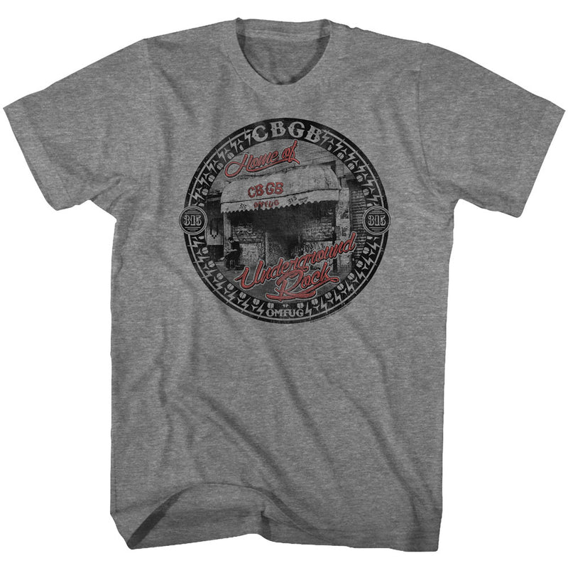 CBGB Mens S/S T-Shirt - Circle Scene - Heather Graphite Heather