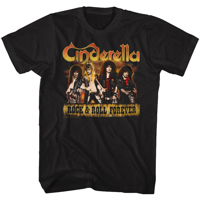 Cinderella Mens S/S T-Shirt - Dudes Forever - Solid Black